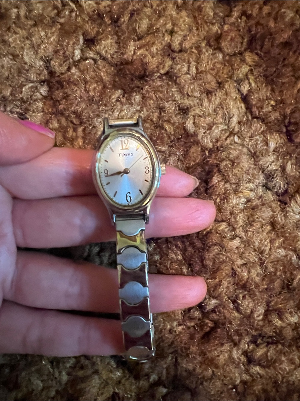 Timex Ladies Oval Two-Tone Silver and Gold Bracelet Watch